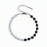 6MM Heishi Disc Spacer Round Bead Matte Onyx Gemstone Bracelet Silver Chain Adjustable #SB3145