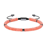 6MM Natural Stone & Hematite Disc Bead Adjustable Bracelet Macrame Slide Closure Unisex Healing Crystal Jewelry Men Women #SB3154
