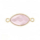 Faceted Horse Eye Gemstone  Connectors Charms with Double Loops DIY Jewelry #SP2046
