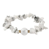 Handmade Natural Irregular Chip Stone Bracelet Elastic 10MM Round Gemstone Bead for Women #SB3160