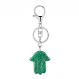Spiritual Hamsa Hand Key Ring – Natural Stone Healing Amulet KC0671