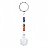 Healing Energy 7 Chakra Natural Crystal Turtle Keychain  Handcrafted Gemstone Bag Charm KC2311