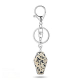 Natural Stone Coffin Keychain with Lobster Clasp Crystal Healing Gemstone Key Ring Bag Charm