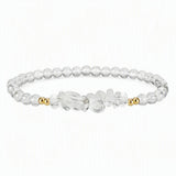 4mm Natural Gemstone Round Bead Stretch Bracelet With Clear Quartz Chip Crystal & Gold Spacers Unisex Healing Stackable Wristband Multi‑Stone Gift #SB3144