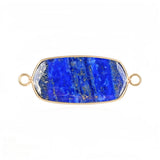 Natural Gemstone Hexagon Pendant Connector for Women | Gold Plated Healing Crystal Jewelry #SP2059