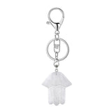 Spiritual Hamsa Hand Key Ring – Natural Stone Healing Amulet KC0671