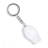 Natural Gemstone Coffin Keychain - Faceted Healing Crystal Gothic Key Ring & Bag Charm