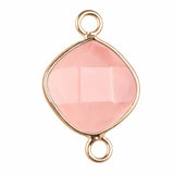 Natural Stone Rhombus Connector Pendant 15mm Faceted Double Loop Links Pocket Healing Reiki Chakra Decor DIY Jewelry Making #SP2051
