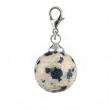 10MM Gemstone Round Ball Pendant Bag Charms for DIY Making Jewelry Silver Lobster Clasp Crystal Sphere Healing Chakra