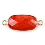 Faceted Oval Gemstone Connector Charms with Double Loops for Jewelry Making DIY Bracelet Necklace #SP2052