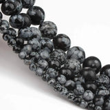 Smooth Polished Loose Snowflake Obsidian Round Beads For DIY Jewelry Making 4/6/810/12MM