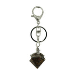 Orgone Crystal Faceted Cone Keychain, Sacred Tree of Life Charm, Genuine Stone Chip Resin Amulet Keyring Accessory for Men & Women