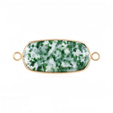 Natural Gemstone Hexagon Pendant Connector for Women | Gold Plated Healing Crystal Jewelry #SP2059