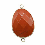 Faceted Irregular Teardrop Stone Connector Charms with Double Loops for Jewelry Making DIY Bracelet Necklace #SP2054