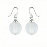 Women Gemstone Balls Drop Earring Healing Chakra Crystal 10MM Beads Dangle Earrings