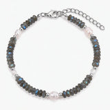 6MM Heishi Disc Stone Bracelet Freshwater Pearl Gold Adjustable Chain Boho Stackable Beaded Jewelry For Women #SB3137