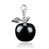 20mm Natural Gemstone Apple Charm with Lobster Clasp Crystal Beads for DIY Jewelry SP1371
