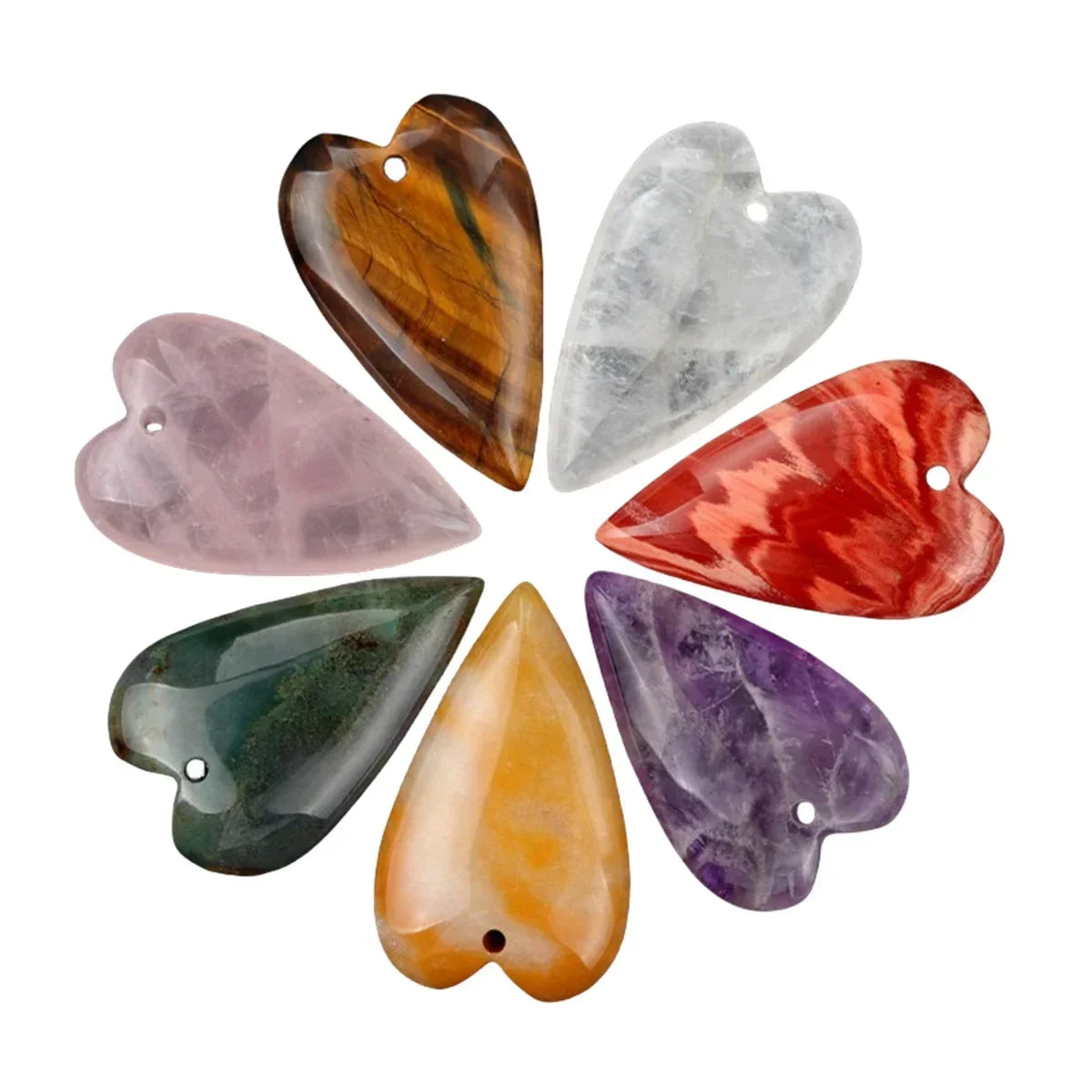 Heart Pendant for DIY Making Jewelry Necklace Healing Chakra Crystal Teardrop 25x40mm Charms Valentine Mother