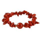 Handmade Natural Irregular Chip Stone Bracelet Elastic 12MM Round Gemstone Bead for Women #SB3160