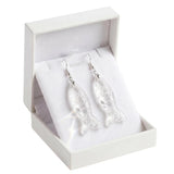 Hand Carved Gemstone Fish Earrings for Women Crystal Dangle Earrings with Hypoallergenic Hooks Healing Stone Jewelry Gift Box