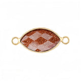 Faceted Horse Eye Gemstone  Connectors Charms with Double Loops DIY Jewelry #SP2046