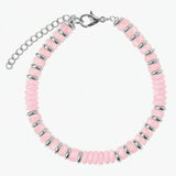 Natural Stone Disc Bead Silver Plated Bracelet Adjustable Chain Heishi Wheel Bead Gemstone Bracelet for Women #SB3142