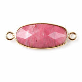 Faceted Oval Gemstone Connector Charms with Double Loops for Jewelry Making DIY Bracelet Necklace #SP2052