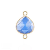 Faceted Teardrop Gemstone Connectors Charms with Double Loops DIY Jewelry Bracelet Necklace #SP2048