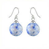 Women Gemstone Balls Drop Earring Healing Chakra Crystal 10MM Beads Dangle Earrings