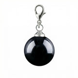10MM Gemstone Round Ball Pendant Bag Charms for DIY Making Jewelry Silver Lobster Clasp Crystal Sphere Healing Chakra