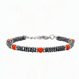 Hematite Heishi Disc Bead Bracelet 4MM Natural Multi‑Color Gemstone Accent Adjustable Unisex Stack Wrist Jewelry #SB3150