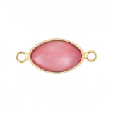 Faceted Horse Eye Gemstone  Connectors Charms with Double Loops DIY Jewelry #SP2046