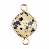 Natural Stone Rhombus Connector Pendant 15mm Faceted Double Loop Links Pocket Healing Reiki Chakra Decor DIY Jewelry Making #SP2051