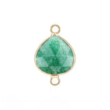 Faceted Teardrop Gemstone Connectors Charms with Double Loops DIY Jewelry Bracelet Necklace #SP2048