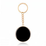 Fashion 30MM Round Disc Gemstone Keychain Chakra Healing Amulet Car Key Holder Ring  #KC2060