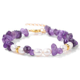 Wholesale Natural Gravel Stone Freshwater Pearl Bracelet Multi Color Crystal Beaded Bracelet Jewelry Gift for Women #SB3136