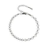 6MM Heishi Disc Spacer Round Bead Gemstone Bracelet Silver Chain Adjustable #SB3145