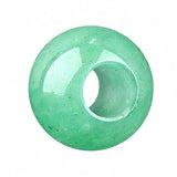 12mm Round Natural Gemstone Large Hole Beads, 5mm Big Hole Polished Stone Ball Beads for DIY Jewelry Making
