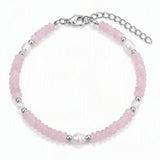 6MM Heishi Disc Stone Bracelet Freshwater Pearl Gold Adjustable Chain Boho Stackable Beaded Jewelry For Women #SB3137