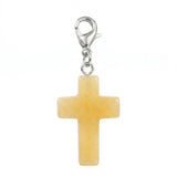 Gemstone Cross Charms with Lobster Clasps 18x25mm Healing Crystal Pendant for DIY Jewelry Making Reiki Energy #SP1030