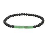 4mm Lava Rock Round Bead Bracelet Natural Stone Flat Disc Bead Stretch Bracelet Boho Crystal Jewelry for Women #SB3156