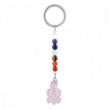 Healing Energy 7 Chakra Natural Crystal Turtle Keychain  Handcrafted Gemstone Bag Charm KC2311
