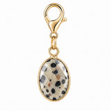 Faceted Oval Gemstone Pendant Charm for Bag Key Natural Crystal DIY Necklace Earring Supply Tag Charms Accessories