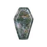 10PCS Polished Crystal Coffin Stone Carving 30mm Coffin Ornament for Halloween Party Home Decoration