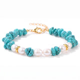 Wholesale Natural Gravel Stone Freshwater Pearl Bracelet Multi Color Crystal Beaded Bracelet Jewelry Gift for Women #SB3136