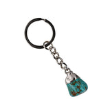 Healing  Chakra Crystal Pendant Keychain for Bag  Silver Cap  Irregular Rough Tumbled Stone Key Chain Decor & Making Jewelry