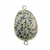 Faceted Irregular Teardrop Stone Connector Charms with Double Loops for Jewelry Making DIY Bracelet Necklace #SP2054