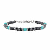 Hematite Heishi Disc Bead Bracelet 4MM Natural Multi‑Color Gemstone Accent Adjustable Unisex Stack Wrist Jewelry #SB3150