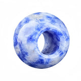 12mm Round Natural Gemstone Large Hole Beads, 5mm Big Hole Polished Stone Ball Beads for DIY Jewelry Making