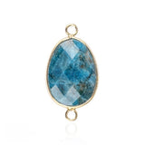 Faceted Teardrop Gemstone Connectors Charms with Double Loops for DIY Jewelry #SP2049